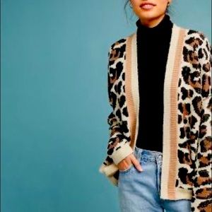 Anthropologie Luella Leopard Cardigan
